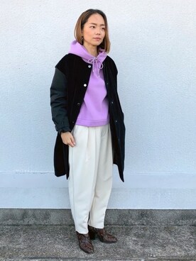 「EUCLAID（エウクレイド）のアイテム（その他アウター）」を使った、88kmrkyさん（レディース・160cm）の秋コーディネート