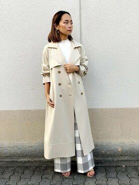 「EUCLAID（エウクレイド）のアイテム（トレンチコート）」を使った、88kmrkyさん（レディース・160cm）の冬コーディネート