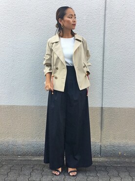 「EUCLAID（エウクレイド）のアイテム（トレンチコート）」を使った、88kmrkyさん（レディース・160cm）の冬コーディネート