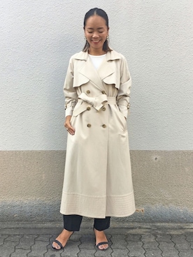 「EUCLAID（エウクレイド）のアイテム（トレンチコート）」を使った、88kmrkyさん（レディース・160cm）の冬コーディネート