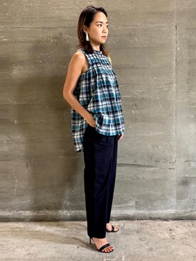 「EUCLAID（エウクレイド）のアイテム（パンツ）」を使った、88kmrkyさん（レディース・160cm）の夏コーディネート