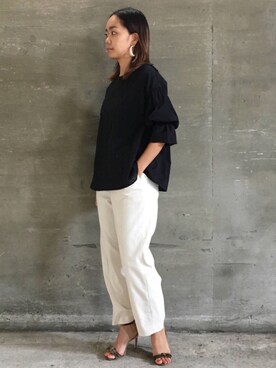 「EUCLAID（エウクレイド）のアイテム（パンツ）」を使った、88kmrkyさん（レディース・160cm）の夏コーディネート