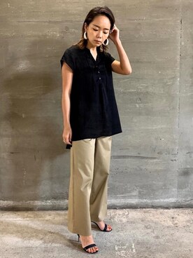 「EUCLAID（エウクレイド）のアイテム（パンツ）」を使った、88kmrkyさん（レディース・160cm）の夏コーディネート