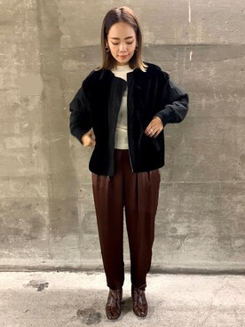 「EUCLAID（エウクレイド）のアイテム（ブルゾン）」を使った、88kmrkyさん（レディース・160cm）の冬コーディネート