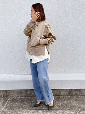 「EUCLAID（エウクレイド）のアイテム（パンツ）」を使った、88kmrkyさん（レディース・160cm）の冬コーディネート