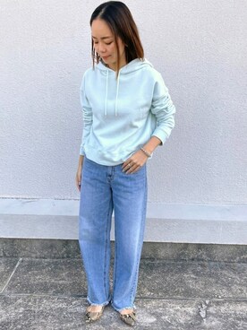 「EUCLAID（エウクレイド）のアイテム（パンツ）」を使った、88kmrkyさん（レディース・160cm）の春コーディネート