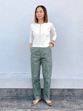 「EUCLAID（エウクレイド）のアイテム（パンツ）」を使った、88kmrkyさん（レディース・160cm）の春コーディネート