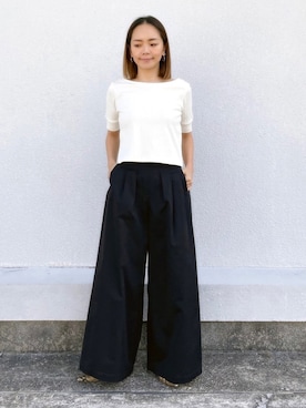 「EUCLAID（エウクレイド）のアイテム（パンツ）」を使った、88kmrkyさん（レディース・160cm）の春コーディネート