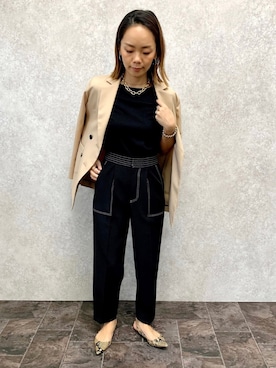 「EUCLAID（エウクレイド）のアイテム（パンツ）」を使った、88kmrkyさん（レディース・160cm）の春コーディネート