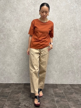 「EUCLAID（エウクレイド）のアイテム（パンツ）」を使った、88kmrkyさん（レディース・160cm）の春コーディネート