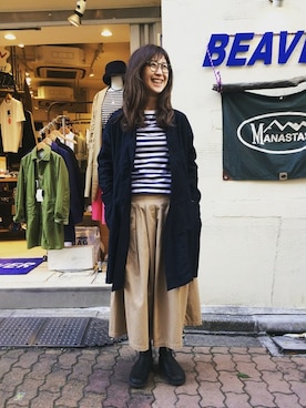 「D.M.G.（ドミンゴ）のアイテム（ジャケット/アウター）」を使った、YOSHIHARUさん（レディース・168cm）の冬コーディネート