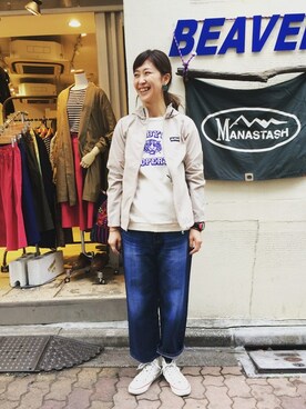 「WILD THINGS（ワイルドシングス）のアイテム（ブルゾン）」を使った、YOSHIHARUさん（レディース・168cm）の冬コーディネート