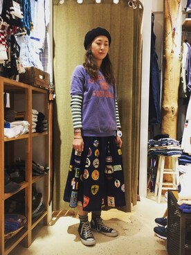 「allstar」｜「アイテム（スカート）」を使った、YOSHIHARUさん（レディース・168cm）の春コーディネート