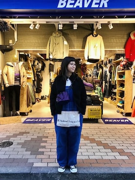 「MANASTASH（マナスタッシュ）のアイテム（ブルゾン）」を使った、YOSHIHARUさん（レディース・168cm）の冬コーディネート