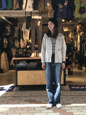 「and wander（アンドワンダー）のアイテム（ジャケット/アウター）」を使った、YOSHIHARUさん（レディース・168cm）の春コーディネート