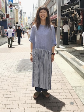 「unfil」｜「アイテム（ワンピース/ドレス）」を使った、YOSHIHARUさん（レディース・168cm）の夏コーディネート