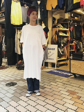 「MANASTASH（マナスタッシュ）のアイテム（ワンピース/ドレス）」を使った、YOSHIHARUさん（レディース・168cm）の夏コーディネート
