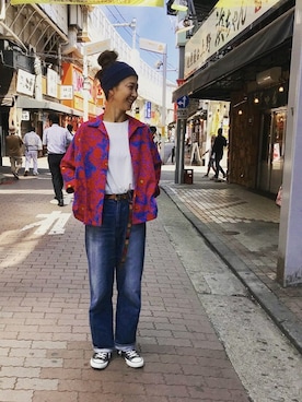 「ボヘミアンズ」｜「アイテム（シャツ/ブラウス）」を使った、YOSHIHARUさん（レディース・168cm）の夏コーディネート