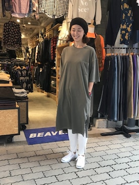 「MANASTASH（マナスタッシュ）のアイテム（ワンピース/ドレス）」を使った、YOSHIHARUさん（レディース・168cm）の秋コーディネート