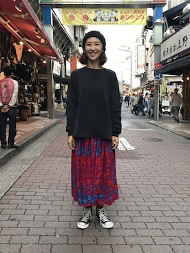 「BOHEMIANS（ボヘミアンズ）のアイテム（スカート）」を使った、YOSHIHARUさん（レディース・168cm）の秋コーディネート