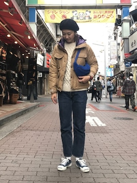「MANASTASH（マナスタッシュ）のアイテム（バッグ）」を使った、YOSHIHARUさん（レディース・168cm）の秋コーディネート