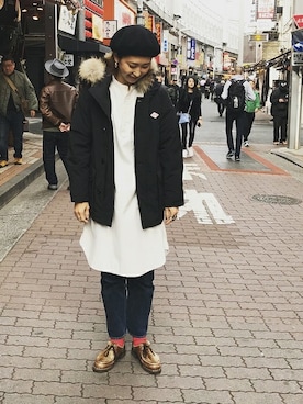 「and wander（アンドワンダー）のアイテム（ワンピース/ドレス）」を使った、YOSHIHARUさん（レディース・168cm）の冬コーディネート