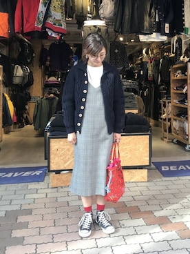 「アイテム（ポーチ）」を使った、YOSHIHARUさん（レディース・168cm）の冬コーディネート