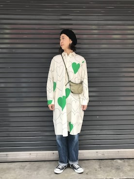 「MANASTASH（マナスタッシュ）のアイテム（バッグ）」を使った、YOSHIHARUさん（レディース・168cm）の冬コーディネート