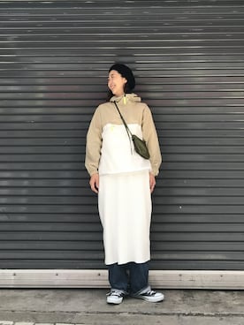 「MANASTASH（マナスタッシュ）のアイテム（バッグ）」を使った、YOSHIHARUさん（レディース・168cm）の冬コーディネート