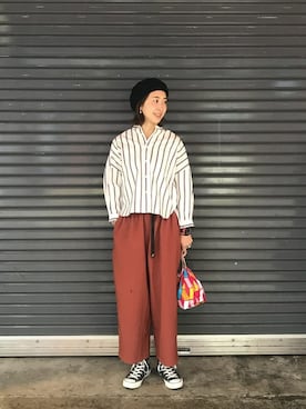 「アイテム（ポーチ）」を使った、YOSHIHARUさん（レディース・168cm）の春コーディネート