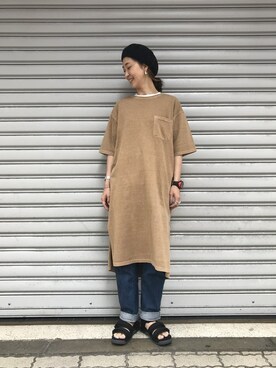 「MANASTASH（マナスタッシュ）のアイテム（ワンピース/ドレス）」を使った、YOSHIHARUさん（レディース・168cm）の春コーディネート