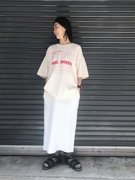 「MANASTASH（マナスタッシュ）のアイテム（ワンピース/ドレス）」を使った、YOSHIHARUさん（レディース・168cm）の春コーディネート