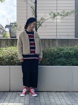 「MANASTASH（マナスタッシュ）のアイテム（ブルゾン）」を使った、YOSHIHARUさん（レディース・168cm）の秋コーディネート