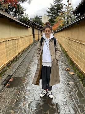 「MANASTASH（マナスタッシュ）のアイテム（バッグ）」を使った、YOSHIHARUさん（レディース・168cm）の冬コーディネート