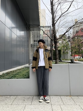「rasox（ラソックス）のアイテム（ソックス/靴下）」を使った、YOSHIHARUさん（レディース・168cm）の冬コーディネート