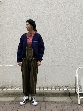 「MANASTASH（マナスタッシュ）のアイテム（ブルゾン）」を使った、YOSHIHARUさん（レディース・168cm）の冬コーディネート