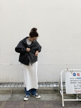 「MANASTASH（マナスタッシュ）のアイテム（ブルゾン）」を使った、YOSHIHARUさん（レディース・168cm）の冬コーディネート