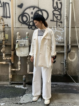 「Urvin」｜「アイテム（帽子）」を使った、YOSHIHARUさん（レディース・168cm）の春コーディネート