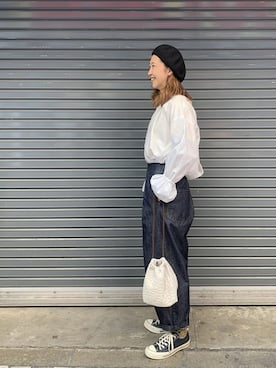 「Urvin」｜「アイテム（帽子）」を使った、YOSHIHARUさん（レディース・168cm）の春コーディネート