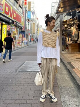 「BEAVER ORIGINAL（ビーバーオリジナル）のアイテム」を使った、YOSHIHARUさん（レディース・168cm）の夏コーディネート