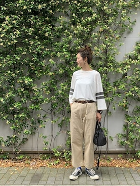 「MANASTASH（マナスタッシュ）のアイテム（バッグ）」を使った、YOSHIHARUさん（レディース・168cm）の夏コーディネート