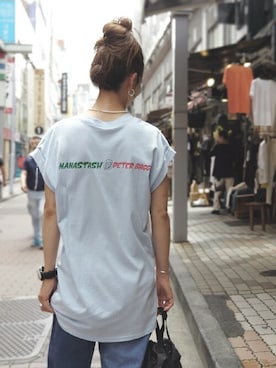 「MANASTASH（マナスタッシュ）のアイテム（バッグ）」を使った、YOSHIHARUさん（レディース・168cm）の夏コーディネート