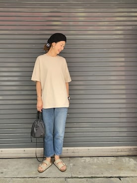 「MANASTASH（マナスタッシュ）のアイテム（バッグ）」を使った、YOSHIHARUさん（レディース・168cm）の夏コーディネート