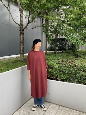 「MANASTASH」｜「アイテム（ハンチング/ベレー帽）」を使った、YOSHIHARUさん（レディース・168cm）の夏コーディネート