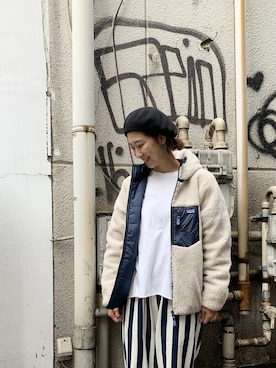 「patagonia」｜「アイテム（ハンチング/ベレー帽）」を使った、YOSHIHARUさん（レディース・168cm）の夏コーディネート