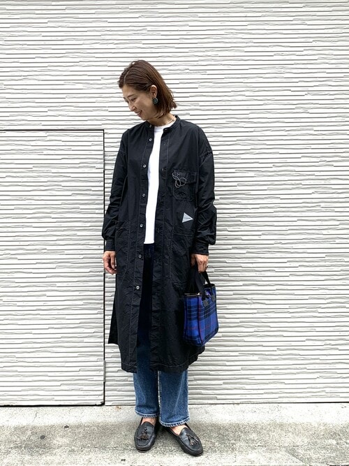 and wander コーディラタイプライターロングシャツ and wander (アンドワンダー) CORDURA typewriter long shirt
