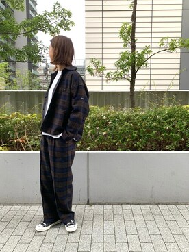 「MANASTASH（マナスタッシュ）のアイテム（ブルゾン）」を使った、YOSHIHARUさん（レディース・168cm）の秋コーディネート