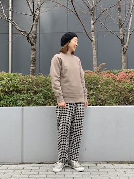 「MANASTASH（マナスタッシュ）のアイテム（スウェット）」を使った、YOSHIHARUさん（レディース・168cm）の冬コーディネート