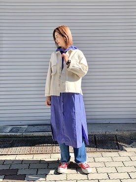 「MANASTASH（マナスタッシュ）のアイテム（ジャケット/アウター）」を使った、YOSHIHARUさん（レディース・168cm）の冬コーディネート