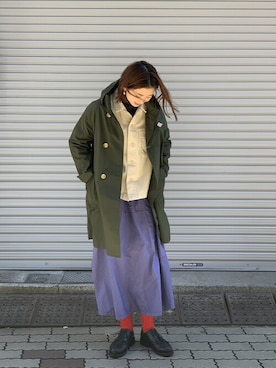 「MANASTASH（マナスタッシュ）のアイテム（ジャケット/アウター）」を使った、YOSHIHARUさん（レディース・168cm）の冬コーディネート